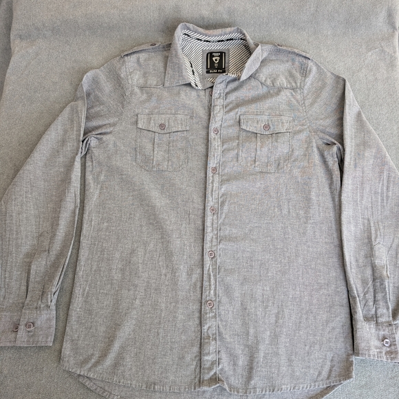 Fried Denim Other - Fried Denim NYC Men’s Slim Fit Grey Button Down Shirt - Medium